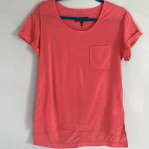 Rag & Bone Hi-Lo Orange/Coral Pocket Tee
